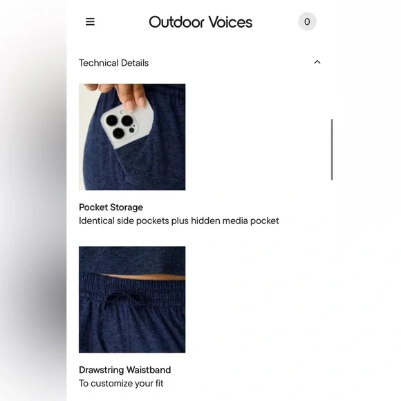 Outdoor Voices CloudKnit Sweatpants in Navy , size Small - Picture 4 of 10